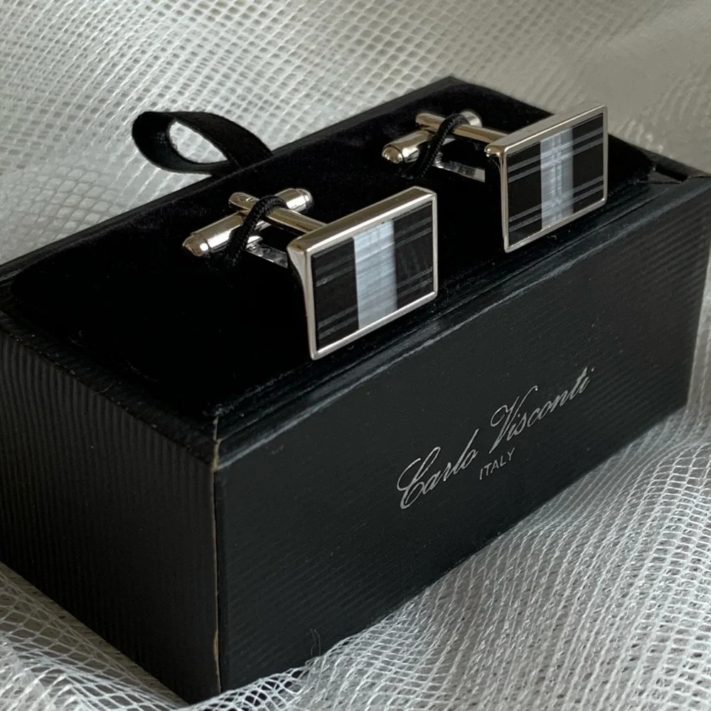 Carlo Visconti Tie and Cufflinks Gift Box Set / Italian Design / Ties / Cufflink